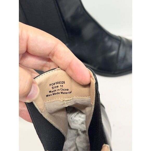 Journee Collection Nigella Booties Size 11 Black Vegan Leather Zip Block Heel - Picture 7 of 12